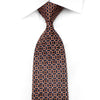 Christian Lacroix Men's Rhinestone Silk Necktie Orange Trellis On Navy With Silver Sparkles - San-Dee