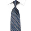 Christian Lacroix Men's Rhinestone Silk Necktie Silver Trellis On Navy With Sparkles - San-Dee