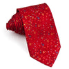 Countess Mara Men's Silk Neck Tie Floral Design On Red With Rhinestones - San-Dee