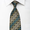 Countess Mara Men's Silk Necktie Cartouche On Black Sparkling With Crystal Rhinestones - San-Dee