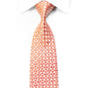 Countess Mara Rhinestone Silk Necktie Pink Orange Geometric Checkered With Sparkles - San-Dee