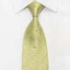 Cravatte Men's Rhinestone Silk Necktie Silver Circles On Green With Silver Sparkles - San-Dee