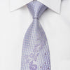 Crocodile Rhinestone Silk Necktie Vines On Mauve With Silver Sparkles - San-Dee