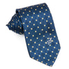 Daks Men's Classic Silk Neck Tie Yellow Squares On Navy Blue - San-Dee