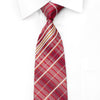 Daks Men’s Crystal Necktie Silver Striped On Red Silk With 