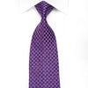Daks Men’s Crystal Silk Necktie Purple Checkered With Purple