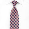 Daks Men's Crystal Silk Tie Blue Pink Plaid With Silver Sparkles - San-Dee