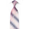 Daks Mens Crystal Silk Tie Purple Geometric & Waves On Silver With Sparkles - San-Dee