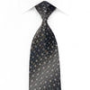 Daks Men’s Crystal Silk Tie Silver Trellis On Black With 