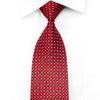 Daks Men's Rhinestone Silk Necktie Trellis On Burgundy Red With Red Sparkles - San-Dee