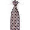 Daks Men’s Silk Necktie Silver Fans On Purple Sparkling With