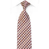 Daks Men’s Silk Rhinestone Necktie Burgundy Beige Plaid With