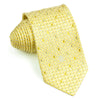 Daks Rhinestone Silk Neck Tie White Ovals On Lime Yellow 