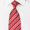 Daks Rhinestone Silk Necktie Silver Filigree Stripes On 