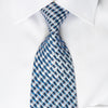 Daks Silk Bling Rhinestone Tie Blue Checkered With Sparkles 