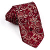 Daks Silk Neck Tie Floral Design On Burgundy With 