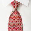 Daks Silk Necktie Silver Cartouche On Burgundy With Sparkles - San-Dee