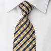 Daks Silk Rhinestone Tie Black Gold Stripes With Silver Blue Sparkles - San-Dee