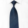 Daniel Hechter Mens Crystal Rhinestone Silk Tie Geometric On Blue With Silver Sparkles - San-Dee