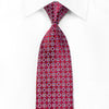 Daniel Hechter Men's Crystal Silk Necktie Blue Geometric On Burgundy - San-Dee