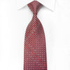 Daniel Hechter Men's Crystal Silk Necktie Silver Burgundy Checkered With Silver Sparkles - San-Dee