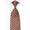 Daniel Hechter Men's Crystal Silk Tie Golden Geometric Monogram On Burgundy With Sparkles - San-Dee