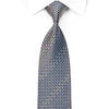 Daniel Hechter Men's Rhinestone Silk Necktie Blue Geometric On Brown With Silver Sparkles - San-Dee