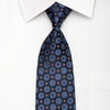 Daniel Hechter Men's Silk Tie Floral On Blue Sparkling With Rhinestones - San-Dee