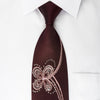 Daniel Hechter Rhinestone Necktie Abstract Floral On Brown Silk - San-Dee