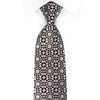 Daniel Hechter Rhinestone Necktie Silver Geometric On Black With Red Sparkles - San-Dee