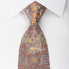 Daniel Hechter Rhinestone Silk Necktie Damask On Light Brown With Sparkles - San-Dee