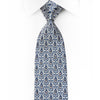 Daniel Hechter Rhinestone Tie Silver Filigree On Blue With Gold Sparkles - San-Dee