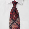 Daniel Hechter Silk Necktie Burgundy Marrakesh On Black With Crystal Rhinestones - San-Dee