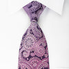 Daniel Hechter Silk Necktie Paisley On Purple Sparkling With Rhinestones - San-Dee