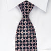 Daniel Hechter Silk Tie Floral Foulard On Blue With Rhinestones - San-Dee