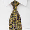 Daniel Hechter Silk Tie Golden Filigree On Navy With Rhinestones - San-Dee