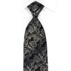 Daniel Hechter Silk Tie Silver Anthemion On Black With Rhinestones - San-Dee