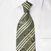 Daniel Hechter Silk Tie White Striped On Silver With Rhinestones - San-Dee