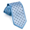 Daniel Silk Neck Tie Black Scotty Dogs On Blue With Silver Highlights 3 1/4 Inch - San-Dee