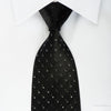 Elegance Black Necktie Black Rhinestones On Solid Black With Silver Sparkles - San-Dee