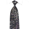 Elegance Men's Crystal Silk Tie Anthemion On Black With Purple Sparkles - San-Dee
