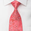 Elegance Rhinestone Silk Necktie Floral On Pink With Silver Sparkles - San-Dee