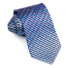 Elegance Silk Neck Tie Shades Of Blue Stripes With White & Blue Rhinestones - San-Dee