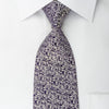 Elegance Silk Necktie Silver Vines On Blue With Rhinestones - San-Dee