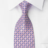 Elegance Silk Rhinestone Necktie Geometric Trellis On Mauve With Silver Sparkles - San-Dee