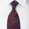 Elle Homme Bling Rhinestone Silk Necktie Scrolls On Purple With Silver Sparkles - San-Dee