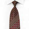 Elle Homme Mens Crystal Necktie Cartouche On Brown With Silver Sparkles - San-Dee