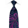 Elle Homme Men’s Crystal Silk Necktie Purple Waves & Floral 