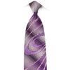 Elle Homme Men's Crystal Silk Necktie Waves On Purple Silver With Sparkles - San-Dee
