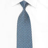 Elle Homme Mens Mens Crystal Silk Tie Blue Checkered With Silver Sparkles - San-Dee